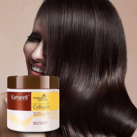 Mascarilla Capilar 300 ml - Colágeno y Argán para Cabellos Sedosos e Hidratados. GRATIS Aceite Maca Essence. Efecto Liso Tipo Japonés.